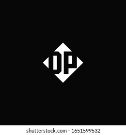 Monogram logo design with diamond square shape isolated on black background