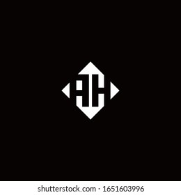 Monogramm-Logo-Design mit quadratischer Diamantform einzeln auf schwarzem Hintergrund