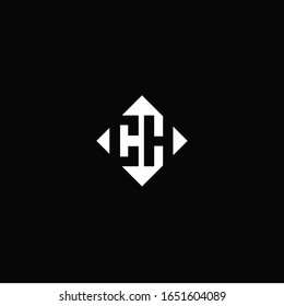 Diseño del logotipo de monograma con forma cuadrada de diamante aislada en fondo negro