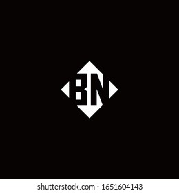 Monogram logo design with diamond square shape isolated on black background
