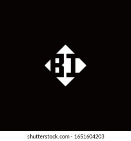 Diseño del logotipo de monograma con forma cuadrada de diamante aislada en fondo negro