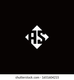 Monogramm-Logo-Design mit quadratischer Diamantform einzeln auf schwarzem Hintergrund
