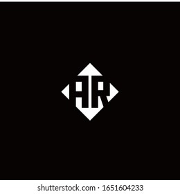 Monogram logo design with diamond square shape isolated on black background