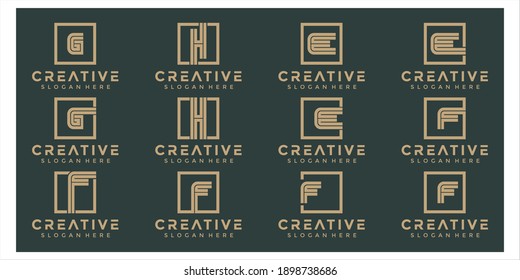 monogram logo design graphic collection	