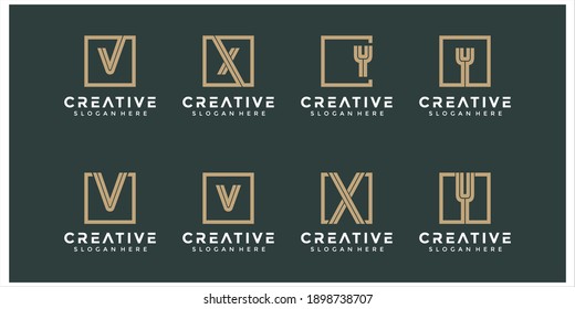 monogram logo design graphic collection	
