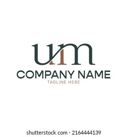 Monogram logo design having U and M initials. um initials logo um monogram fancy cosmetics logo