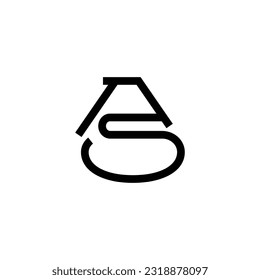 Idea de diseño de logotipo de monograma AS