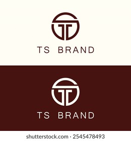Idea de diseño de logotipo de monograma con letra TS. Diseño inicial del logotipo de la letra TS. Monograma del logotipo de las letras abstractas de TS, ST, T, S

