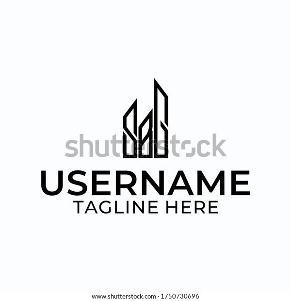 Monogram Logo Design Illustration Buildings Monogram Stock Vector ...