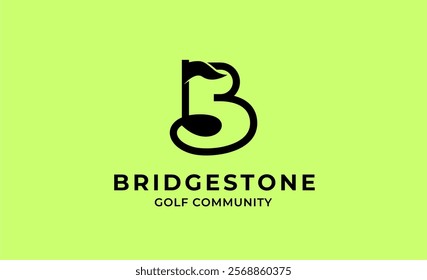 Monogram logo design initial B and Golf. Golf ball, golf stick and sport typography concept. Club and community template design.