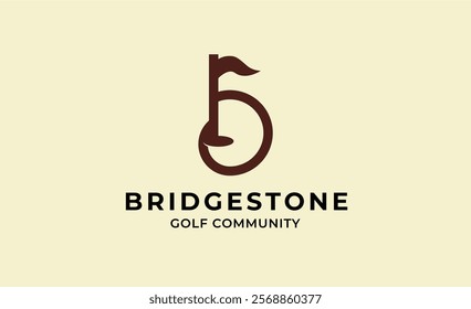 Monogram logo design initial B and Golf. Golf ball, golf stick and sport typography concept. Club and community template design.