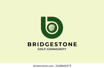 Monogram logo design initial B and Golf. Golf ball, golf stick and sport typography concept. Club and community template design.