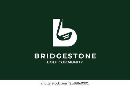 Monogram logo design initial B and Golf. Golf ball, golf stick and sport typography concept. Club and community template design.