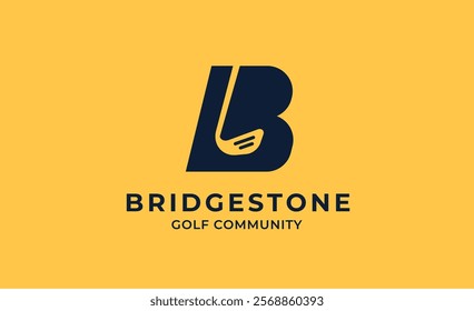 Monogram logo design initial B and Golf. Golf ball, golf stick and sport typography concept. Club and community template design.