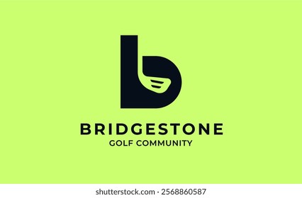 Monogram logo design initial B and Golf. Golf ball, golf stick and sport typography concept. Club and community template design.