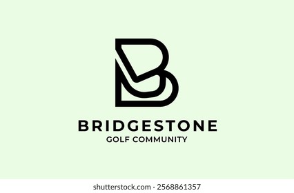 Monogram logo design initial B and Golf. Golf ball, golf stick and sport typography concept. Club and community template design.