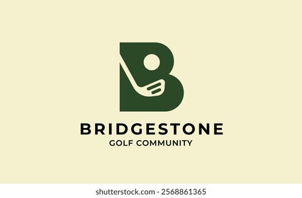 Monogram logo design initial B and Golf. Golf ball, golf stick and sport typography concept. Club and community template design.