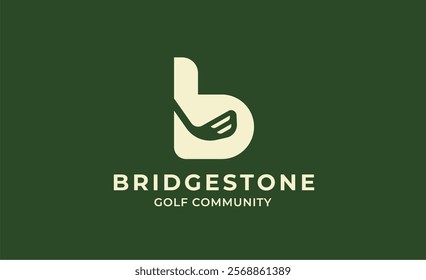 Monogram logo design initial B and Golf. Golf ball, golf stick and sport typography concept. Club and community template design.