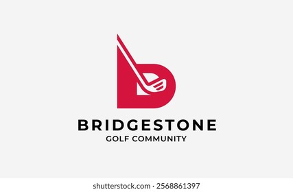 Monogram logo design initial B and Golf. Golf ball, golf stick and sport typography concept. Club and community template design.