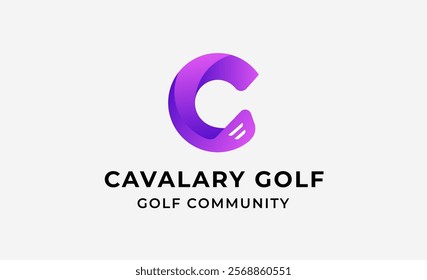 Monogram logo design initial C and Golf. Golf ball, golf stick and sport typography concept. Club and community template design. Club and community template design.