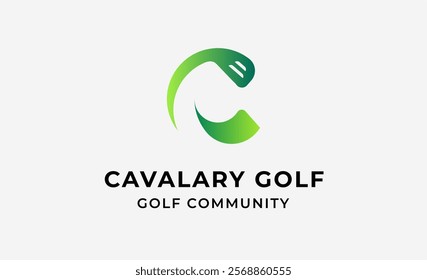 Monogram logo design initial C and Golf. Golf ball, golf stick and sport typography concept. Club and community template design. Club and community template design.