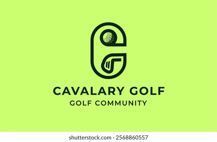 Monogram logo design initial C and Golf. Golf ball, golf stick and sport typography concept. Club and community template design. Club and community template design.