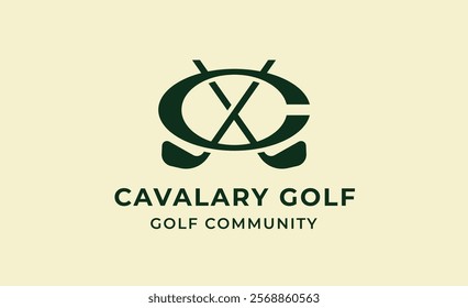 Monogram logo design initial C and Golf. Golf ball, golf stick and sport typography concept. Club and community template design. Club and community template design.