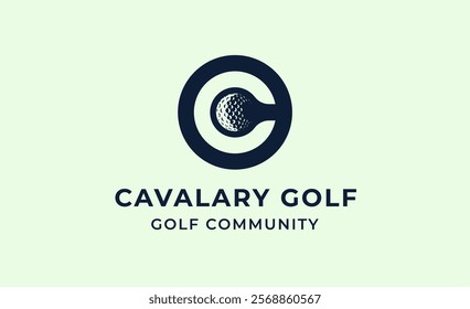 Monogram logo design initial C and Golf. Golf ball, golf stick and sport typography concept. Club and community template design. Club and community template design.