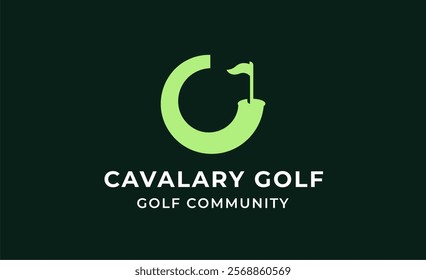 Monogram logo design initial C and Golf. Golf ball, golf stick and sport typography concept. Club and community template design. Club and community template design.