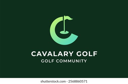 Monogram logo design initial C and Golf. Golf ball, golf stick and sport typography concept. Club and community template design. Club and community template design.