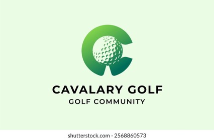 Monogram logo design initial C and Golf. Golf ball, golf stick and sport typography concept. Club and community template design. Club and community template design.