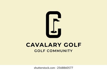 Monogram logo design initial C and Golf. Golf ball, golf stick and sport typography concept. Club and community template design. Club and community template design.