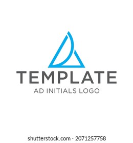 monogram logo design with initial A and D