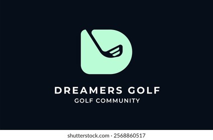 Monogram logo design initial D and Golf. Golf ball, golf stick and sport typography concept. Club and community template design. Club and community template design.