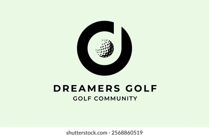 Monogram logo design initial D and Golf. Golf ball, golf stick and sport typography concept. Club and community template design. Club and community template design.