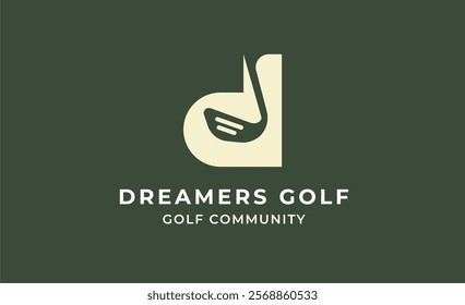Monogram logo design initial D and Golf. Golf ball, golf stick and sport typography concept. Club and community template design. Club and community template design.
