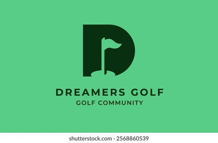 Monogram logo design initial D and Golf. Golf ball, golf stick and sport typography concept. Club and community template design. Club and community template design.