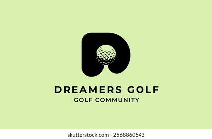 Monogram logo design initial D and Golf. Golf ball, golf stick and sport typography concept. Club and community template design. Club and community template design.