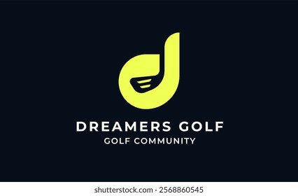 Monogram logo design initial D and Golf. Golf ball, golf stick and sport typography concept. Club and community template design. Club and community template design.
