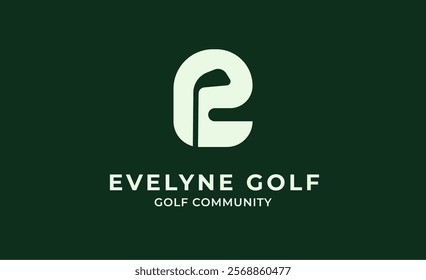 Monogram logo design initial E and Golf. Golf ball, golf stick and sport typography concept. Club and community template design. Club and community template design.