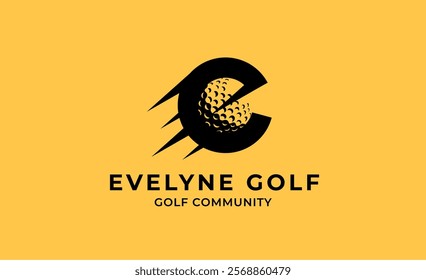 Monogram logo design initial E and Golf. Golf ball, golf stick and sport typography concept. Club and community template design. Club and community template design.