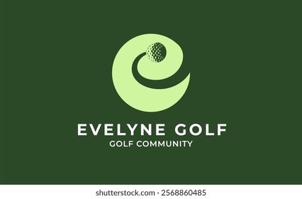 Monogram logo design initial E and Golf. Golf ball, golf stick and sport typography concept. Club and community template design. Club and community template design.