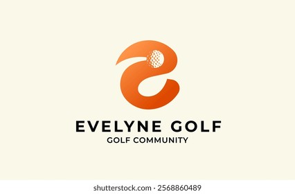 Monogram logo design initial E and Golf. Golf ball, golf stick and sport typography concept. Club and community template design. Club and community template design.