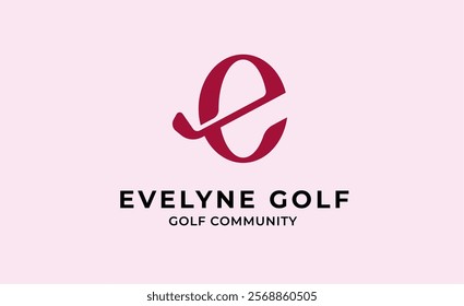 Monogram logo design initial E and Golf. Golf ball, golf stick and sport typography concept. Club and community template design. Club and community template design.