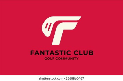 Monogram logo design initial F and Golf. Golf ball, golf stick and sport typography concept. Club and community template design. Club and community template design.