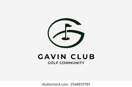 Monogram logo design initial G and Golf. Golf ball, golf stick and sport typography concept. Club and community template design. Club and community template design.