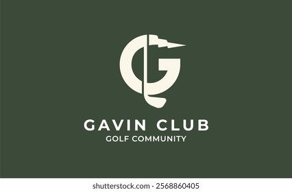 Monogram logo design initial G and Golf. Golf ball, golf stick and sport typography concept. Club and community template design. Club and community template design.