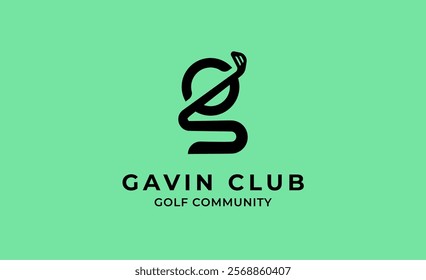 Monogram logo design initial G and Golf. Golf ball, golf stick and sport typography concept. Club and community template design. Club and community template design.