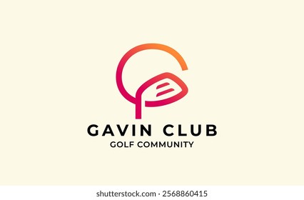 Monogram logo design initial G and Golf. Golf ball, golf stick and sport typography concept. Club and community template design. Club and community template design.