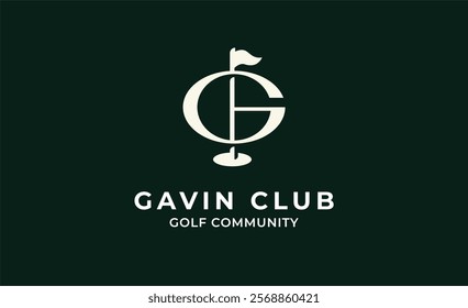 Monogram logo design initial G and Golf. Golf ball, golf stick and sport typography concept. Club and community template design. Club and community template design.